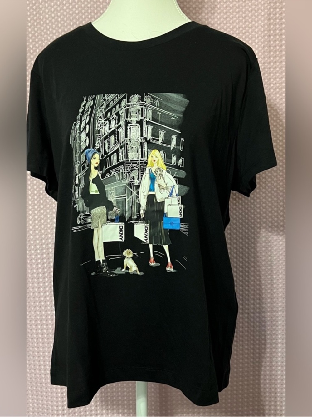 DKNY Black Tee with Branded Hang Tag